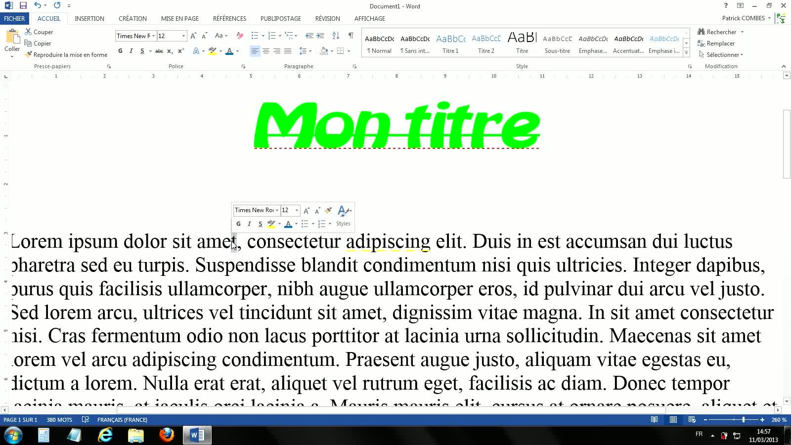 comment réduire un texte sur word