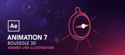 Animer une illustration avec after effects : Boussole 3D