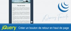 jQuery Facile Application #1/5 Créer un bouton de retour en haut de page
