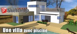 Une villa avec piscine dans Sketchup