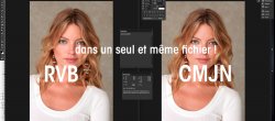 Astuce de photogravure : Travailler dans le même fichier à la fois la version RVB et CMJN d'une image.