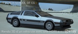 Rendu 3D V-Ray d'un véhicule avec une HDRI