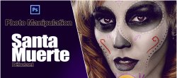 Photoshop Manipulation Photo : Peinture Santa Muerte