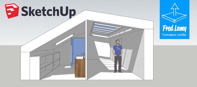 Gratuit : Aménagement de combles sur SketchUp