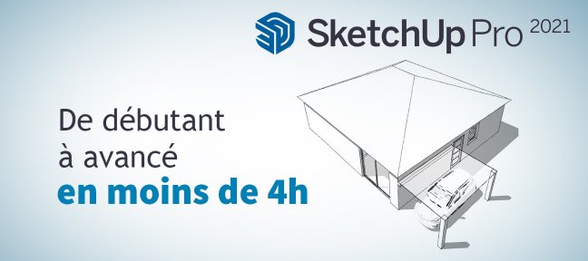 Sketchup Pro 2021 : formation complète de débutant à avancé en 4h !