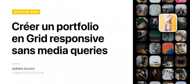 Créer un Portfolio en Grid CSS responsive sans media queries