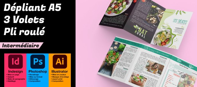 Indesign - Créez un dépliant A5 fermé, 3 volets, pli roulé