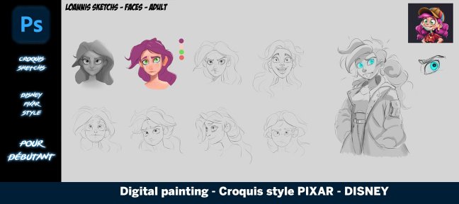 Digital Painting - Construction de croquis style DISNEY - PIXAR