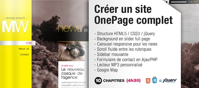 Créer un site One Page complet de A à Z