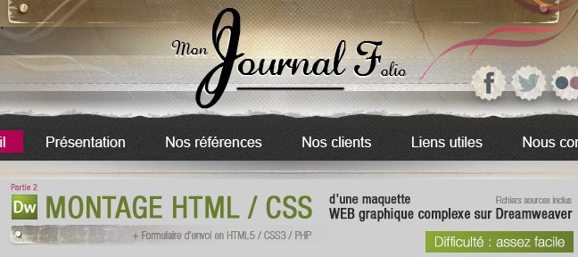 Montage HTML / CSS d'une maquette WEB graphique complexe