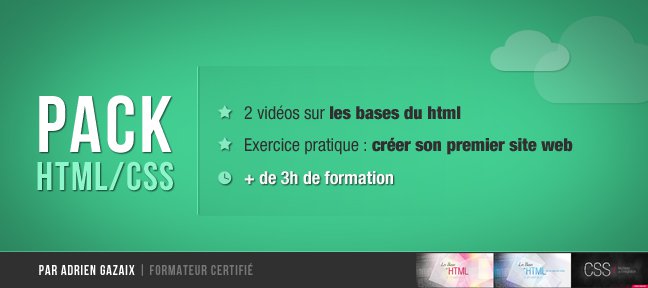 Pack formation HTML et CSS débutant : Créer votre premier site web