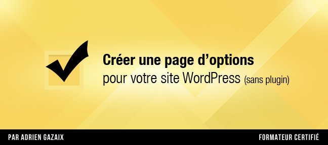 Créer une page d'options sur WordPress sans plugin