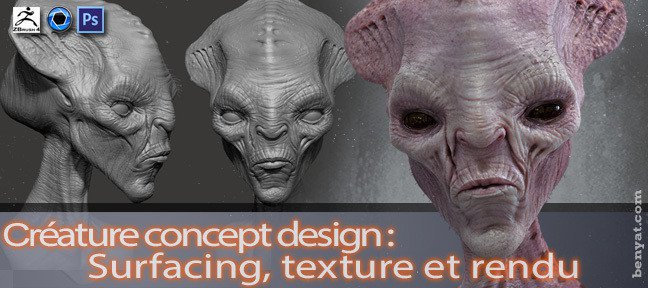 Créature concept design avec ZBrush : surfacing, textures et rendu