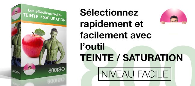 Sélectionnez grâce au calque de réglage teinte-saturation