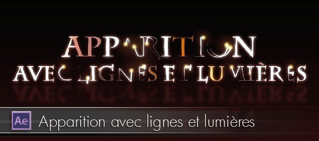 Apparition d'un logo ou d'un texte avec lignes et lumières