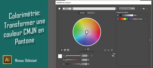 Gratuit Illustrator : Transformer une couleur CMJN en Ton Direct