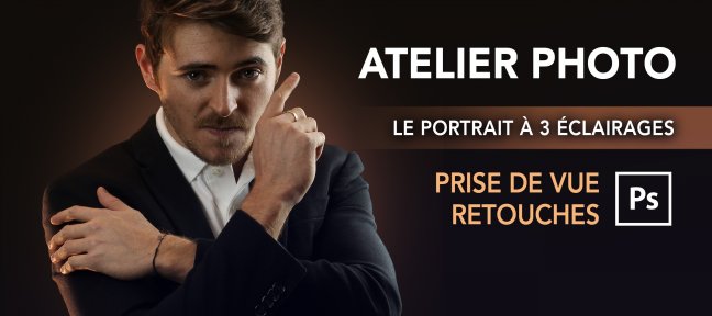 Atelier photo et retouches Photoshop : Le portait à éclairage 3 points