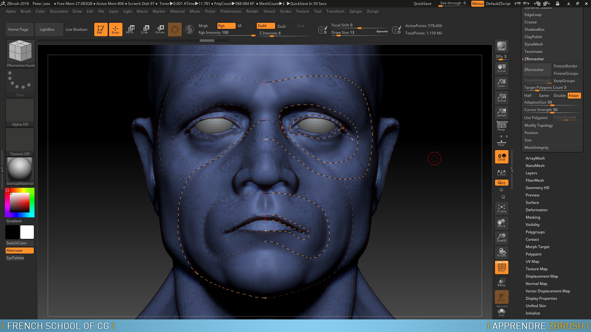 how to select a single face in zbrush 2018