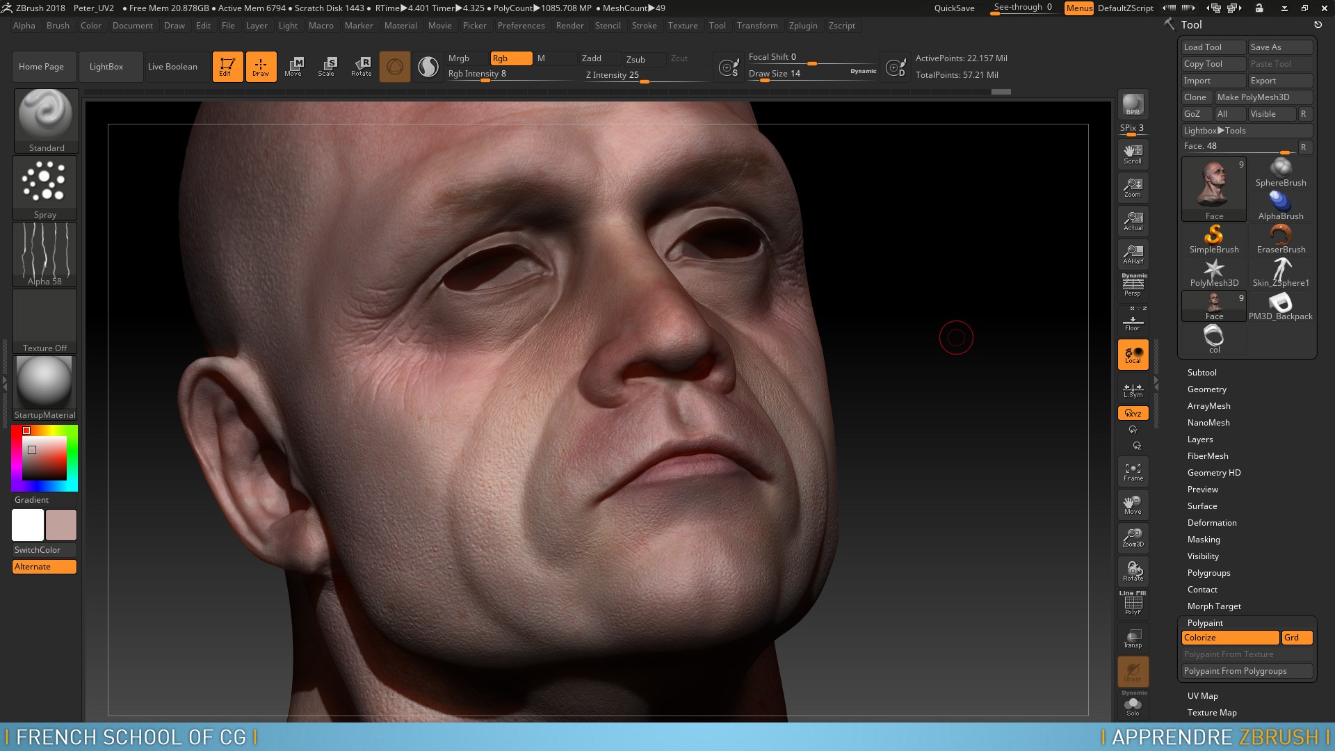 how to select a single face in zbrush 2018