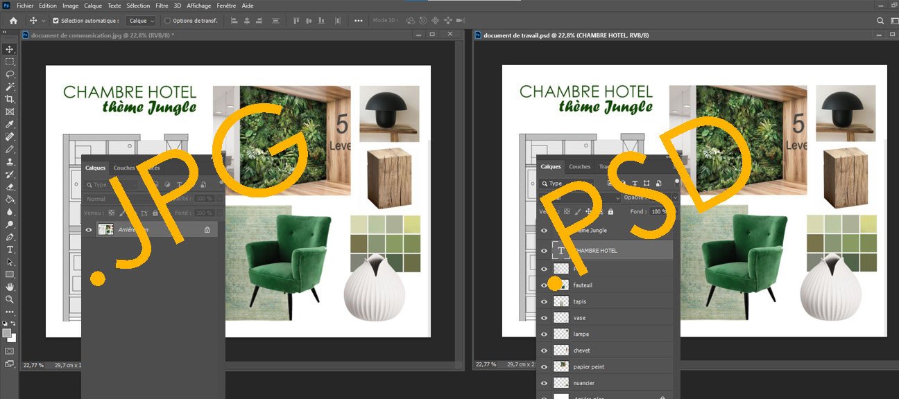 Quelle est la différence entre un fichier .jpg et .psd ?
