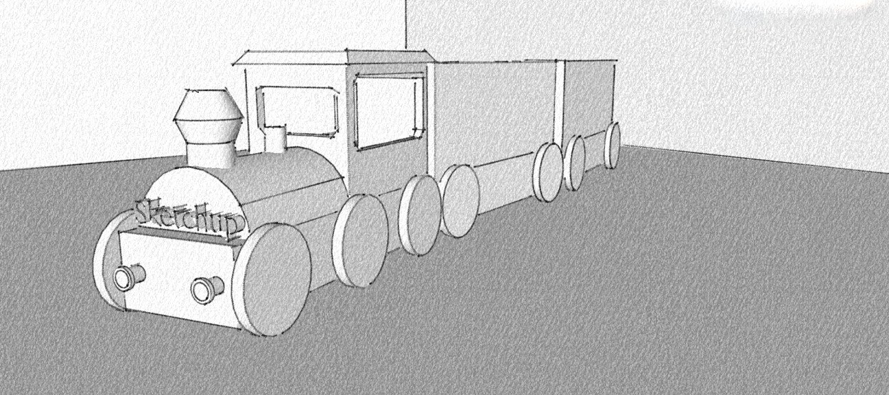 Sketchup Free - Création d'une locomotive