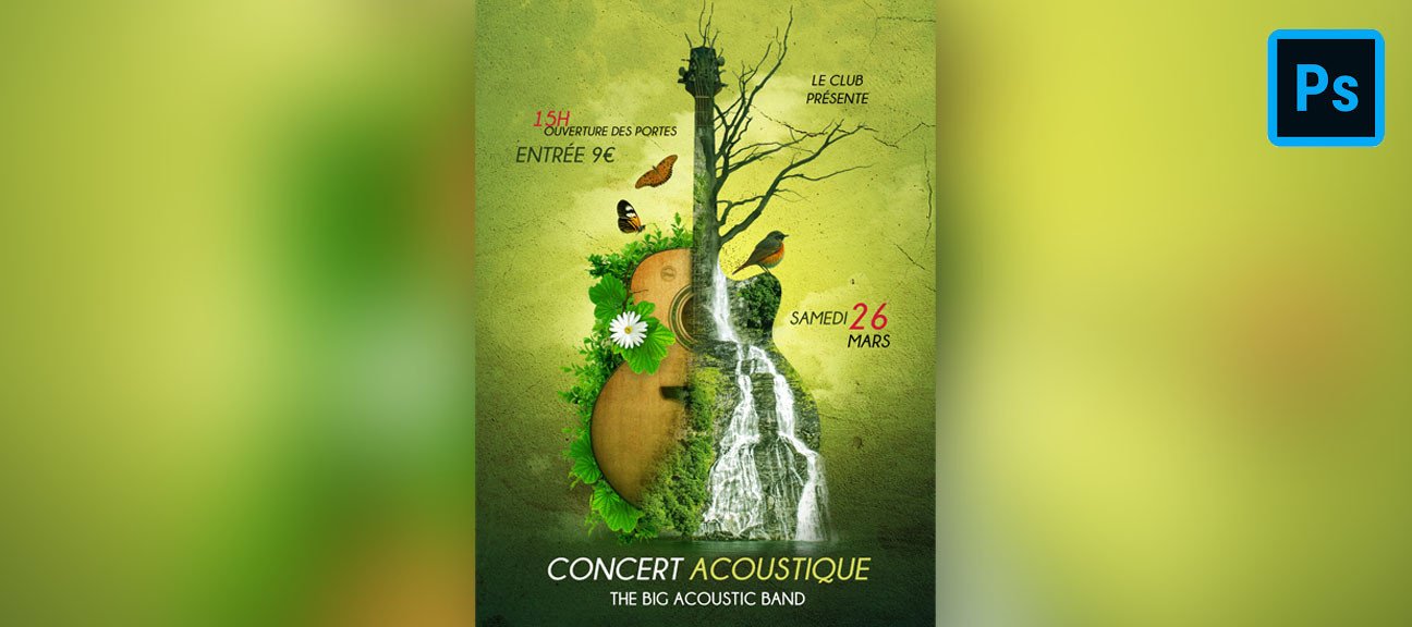 Créez un poster de concert acoustique sur Photoshop