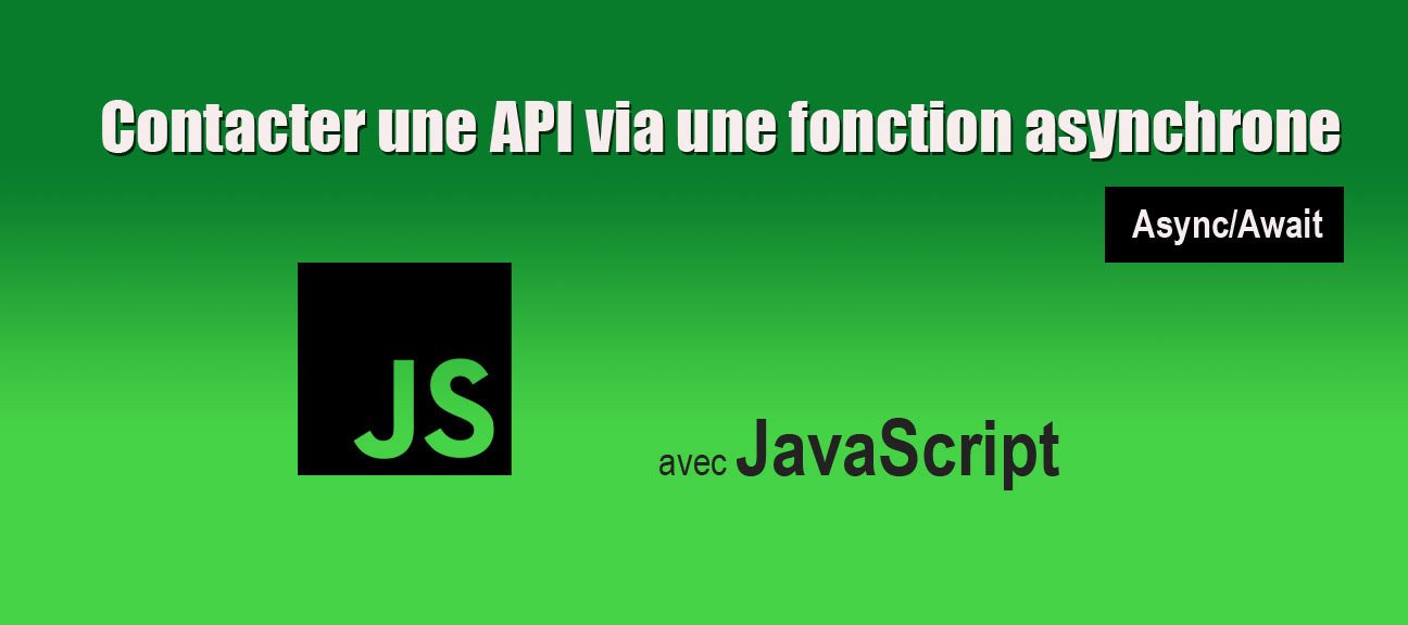 JS 1/3. Contacter une API via une fonction asynchrone (Async/Await)