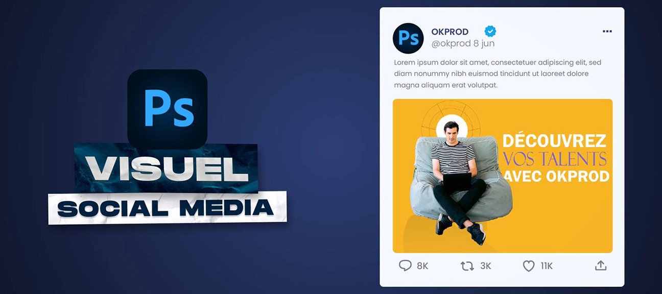 Création d'un visuel social média sur Photoshop