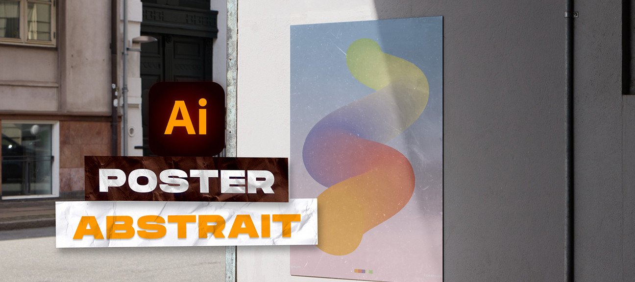 Gratuit : Poster abstrait en Illustrator