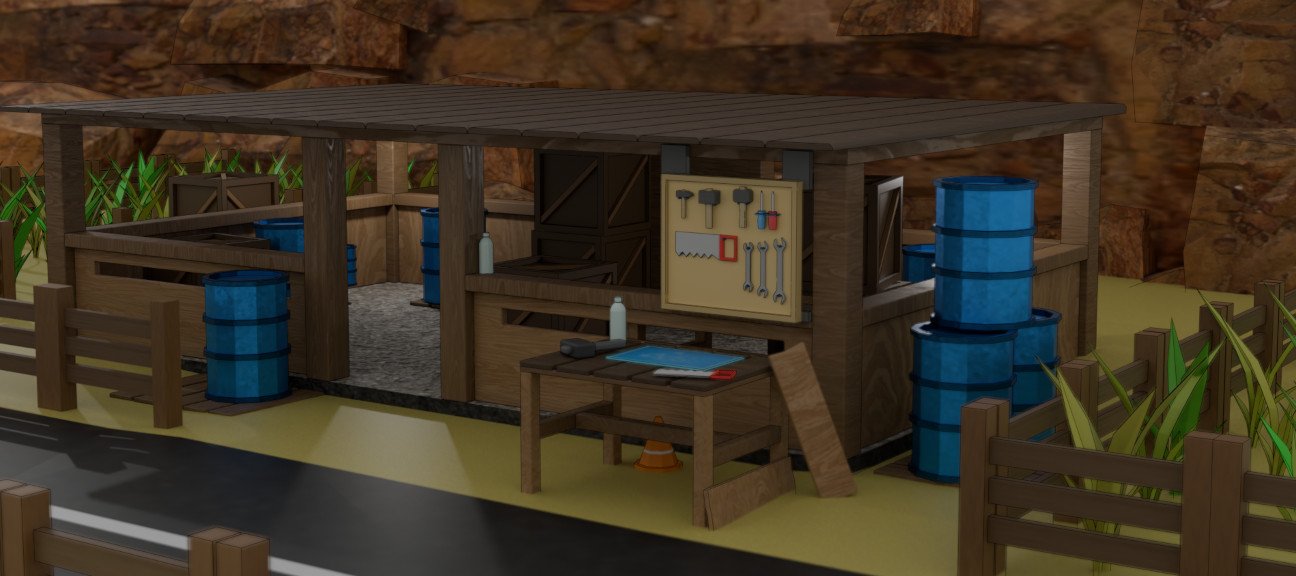 Blender 5 -  Création d'un scène complète en LOW POLY