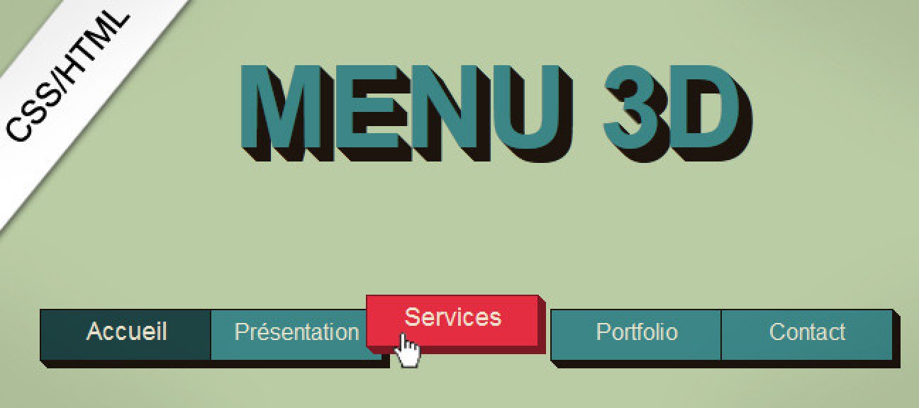 Créez et intégrez un menu blocs 3D en CSS/HTML