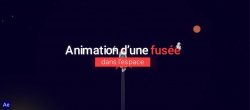 Animation d'une fusée dans l'espace en motion design