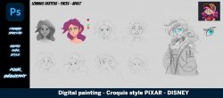 Digital Painting - Construction de croquis style DISNEY - PIXAR