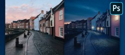 Photoshop - Transformez une photo de jour en image nocturne