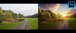 Photoshop - Transformez une photo de paysage de jour en photo de coucher de soleil
