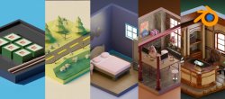 Bundle - Illustration 3D Isométrique sur Blender de débutant à avancé