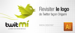 Revisiter le logo de Twitter façon Origami