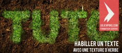 Habiller un texte avec une texture d'herbe