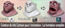 Création d'une tête cartoon pour l'animation : formation complète