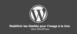 Gratuit : Redéfinir les libellés pour l'image à la Une dans WordPress