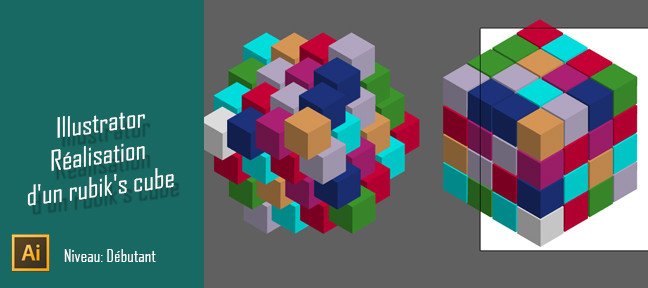 Tuto Gratuit Illustrator : création d'un Rubik's cube Illustrator