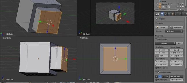 Tuto Interface Blender : QUAD VIEW Blender