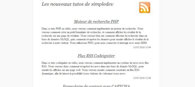 Tuto Flux RSS avec système de news Php