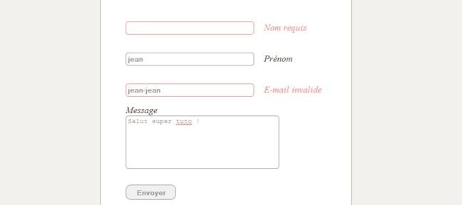 Styliser un formulaire avec CSS3 et validation en Jquery