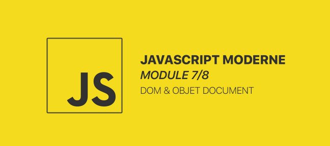 Le développement moderne en JavaScript - Module 7/8