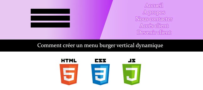 Tuto Comment créer un menu burger vertical dynamique JavaScript