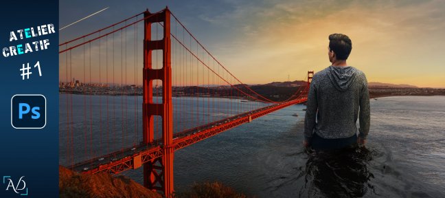 Tuto Photoshop CC - Photomontage créatif # 1 Le Géant de San Francisco - Débutant Photoshop