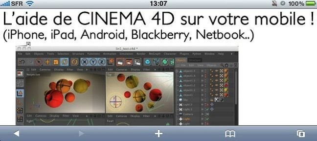 Tuto L'aide de CINEMA 4D sur votre mobile (version MAC) Cinema 4D