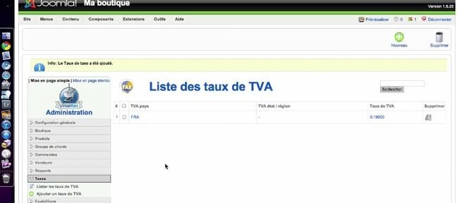 Tuto Virtuemart : TVA, expédition et paiement Joomla