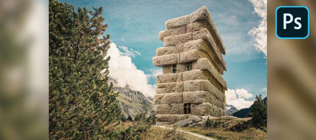 Gratuit Photoshop - Intégrez une colonne de pain de mie géante dans un paysage